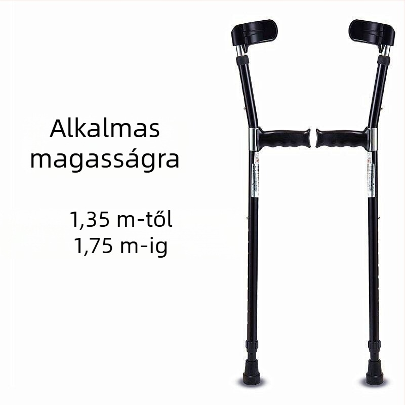 Alumíniumötvözetből készült könyökmankó, egykaros kivitel, csúszásmentes, állítható és meghosszabbítható, modell ZG01