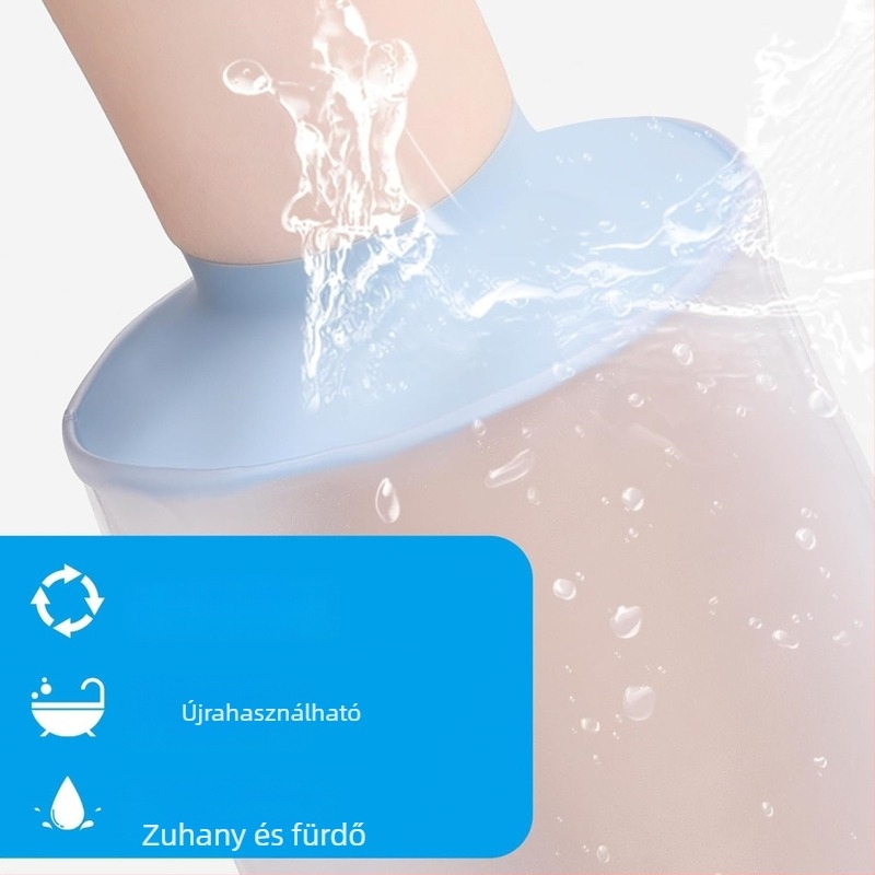 Szilikon posztoperatív lábfürdővédő – vízálló modell a lábszárhoz (Anyag: szilikon; Funkció: vízálló; Modell: lábszár; Súly: 100 g; Alkalmazás: posztoperatív lábsérülések és törések fürdetése)