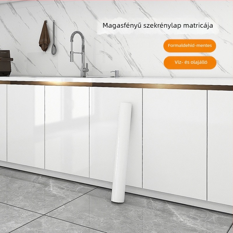 Konyhai szekrények öntapadós matricái – olajálló, víz- és nedvességálló felület, bútorfelújítás, ajtók fedőfóliája.