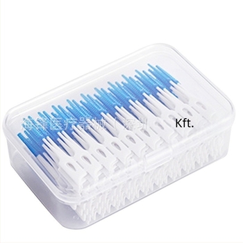 Puha szilikonból készült adaptív interdental ecset, fogak közötti tisztításra; kompatibilis ortodontikus készülékekkel; modell AFA; 40 darabos doboz.