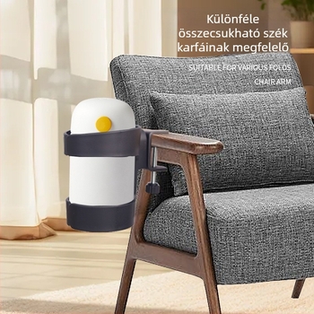 Asztal szélén rögzíthető pohár- és tolltartó, műanyag, modern-minimalista stílus, egyedi konfiguráció, súly 120 g