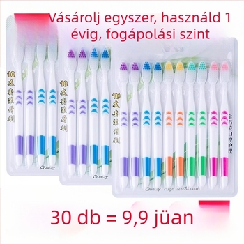 Bambusz-szén fogkefe felnőtteknek, ultra vékony puha sörték, egyenként csomagolt, 30 darabos csomag