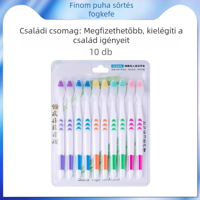 Bambusz-szén fogkefe felnőtteknek, ultra vékony puha sörték, egyenként csomagolt, 30 darabos csomag