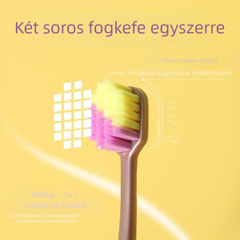 Felnőtt fogkefe, lágy sörtéjű, 5 darabos csomag, modell 1111