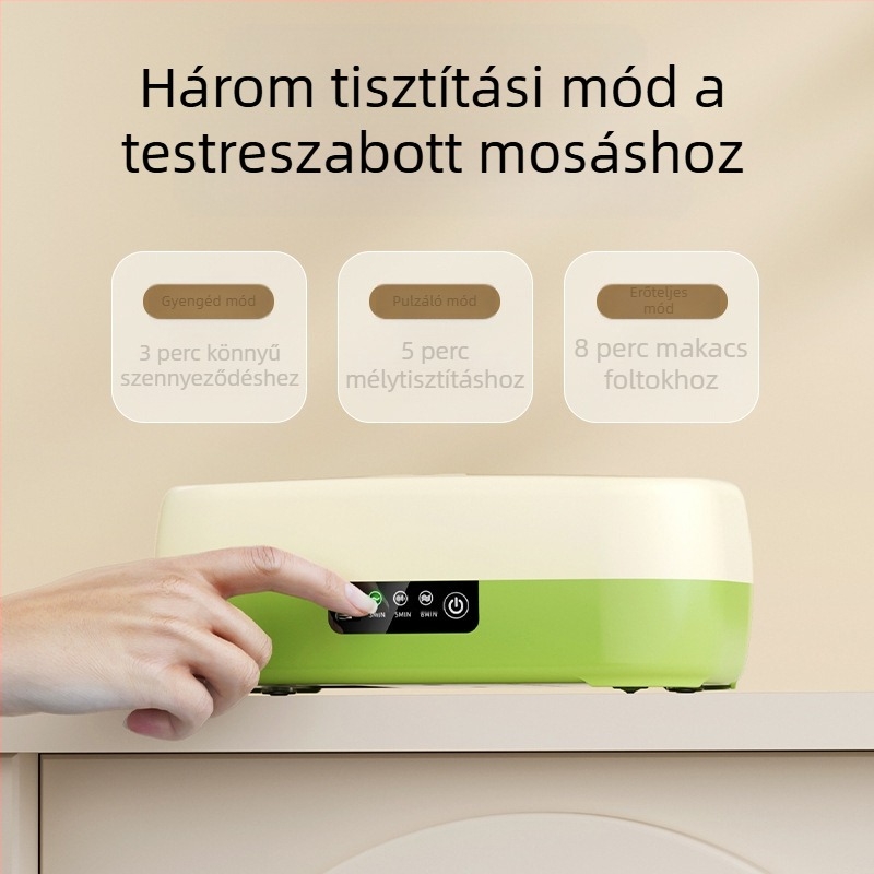 Szemüveg- és ékszertisztító készülék — kompakt, automatikus, hordozható; tápellátás USB, akkumulátor és töltés; 3,7 V, 0,5 W; modell QX-051; mechanikus működés
