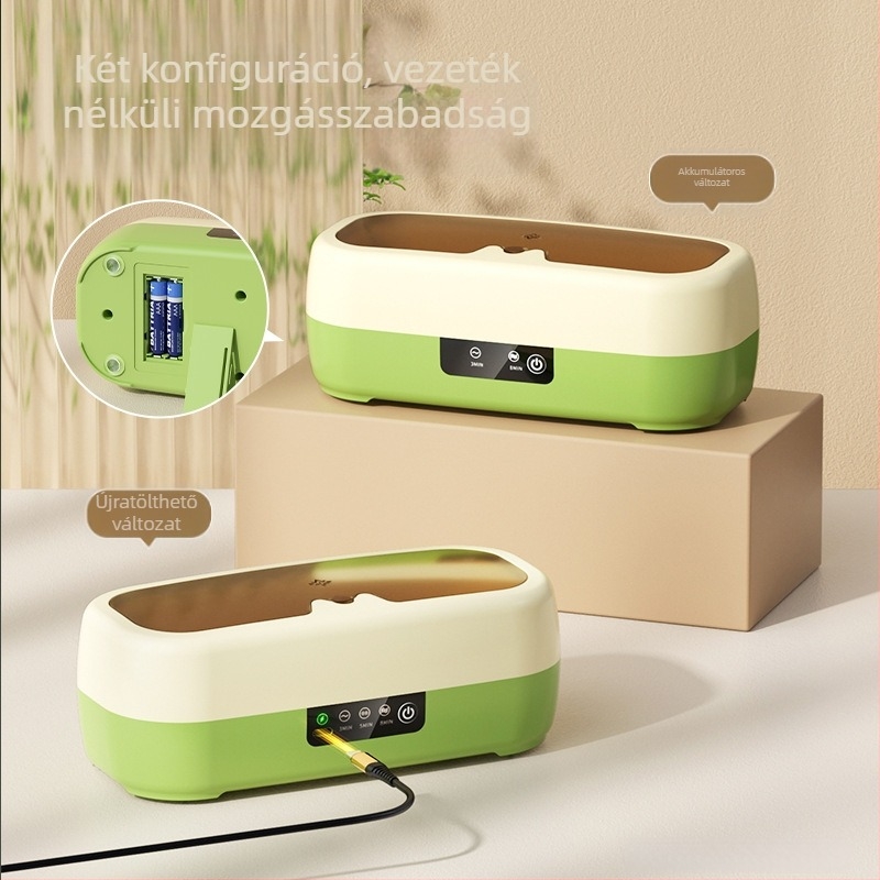 Szemüveg- és ékszertisztító készülék — kompakt, automatikus, hordozható; tápellátás USB, akkumulátor és töltés; 3,7 V, 0,5 W; modell QX-051; mechanikus működés