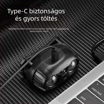 USB-töltésű fejlámpa XPG LED-del, hordozható, 100–200 m fényhatótáv, beépített 400 mAh 14500 Li-ion akkumulátor, kézi nyomásos energia-termelés