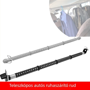 XS009 Kinyúló autóba szerelhető ruhaszárító rúd — gumi és acélcső, testreszabható