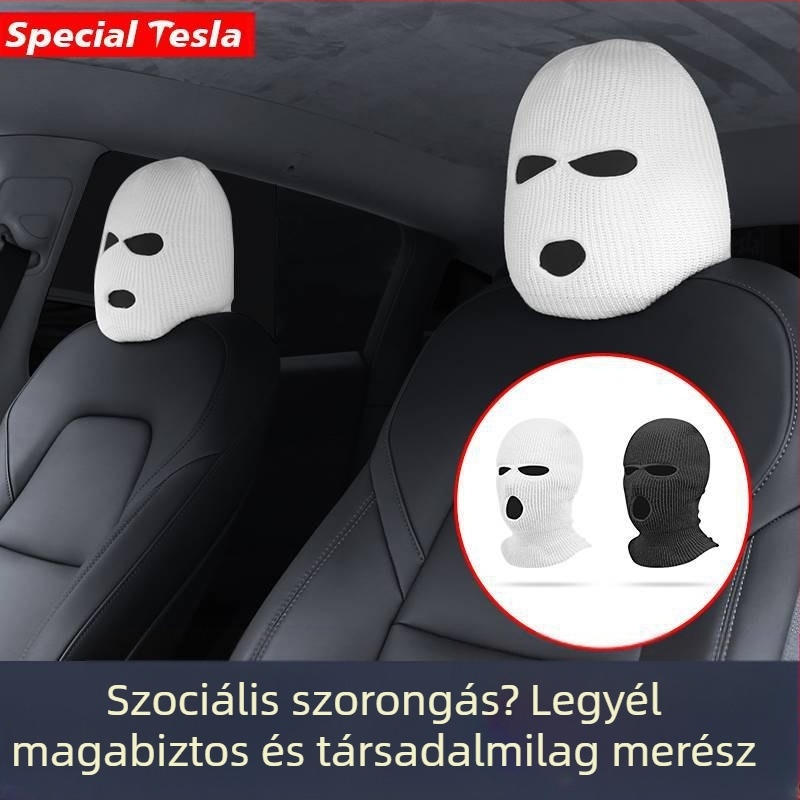 Autófejtámla-hüvely maszk dizájn, akril anyag, modell Mask Headrest Case, testreszabható feldolgozás