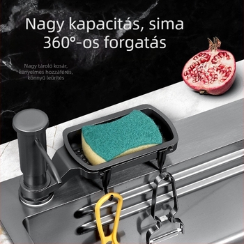 Kézi nyomású szappanadagoló hosszabbító csővel a konyhai mosogatóhoz (Nagy kapacitás, kézi nyomás, ABS, modern minimalista stílus, Hongfeng)