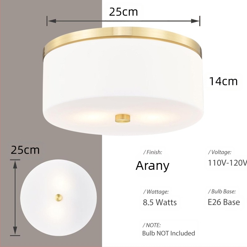 LED mennyezeti lámpa 110V, vasból készült test, textil árnyékoló, 5–10 m² lefedettség, nappali és hálószoba számára