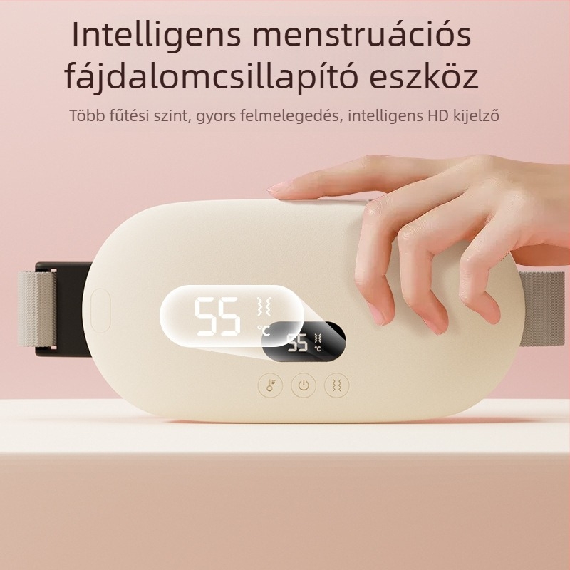 Menstruációs fájdalom enyhítésére szolgáló deréköv USB tápellátással, grafénmelegítéssel és digitális kijelzővel (modell N04)
