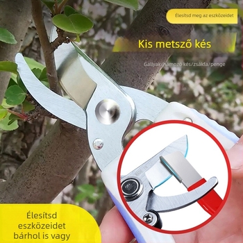 Szabadban használható, hordozható kerti olló és kés élező — cementált karbid, kettős használatú élező kő, testreszabható feldolgozás