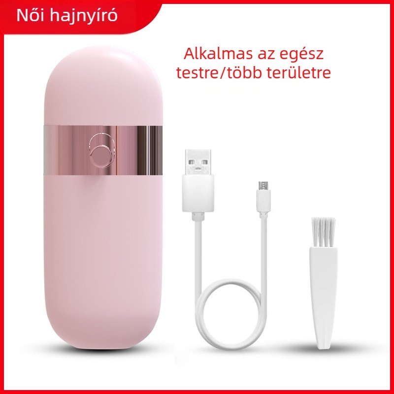 Női elektromos szőrtelenítő készülék világítással, egész testre használható, 2 vágófej, USB/elektrikus tápegység, modell 9103