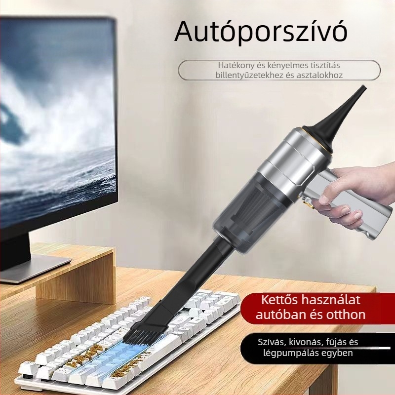 Vezeték nélküli kézi autó-porszívó, erős, újratölthető, nedves és száraz tisztítás