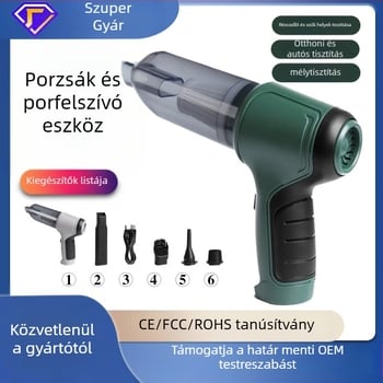 Kézi autó porszívó, vezeték nélküli, 7.4V, 120W, 1900Pa szívóerő, újratölthető