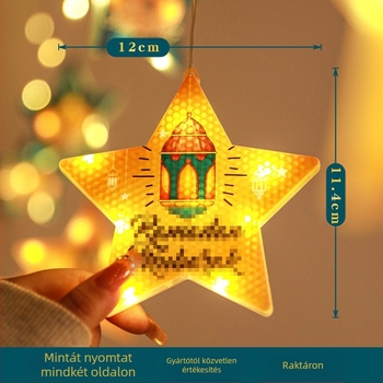 LED függönyfények pentagonális csillag motívummal, E14 foglalat, IP44, 6 lm, CE tanúsítvány, 6000 óra élettartam
