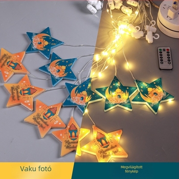 LED függönyfények pentagonális csillag motívummal, E14 foglalat, IP44, 6 lm, CE tanúsítvány, 6000 óra élettartam