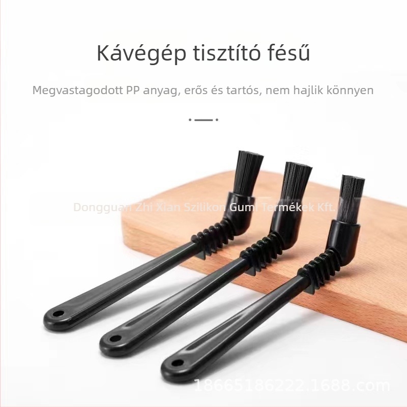 Kávéfőző tisztító ecset, puha sörtéjű műanyag fej, dupla fej, a főzőfej és az őrlő tisztítására