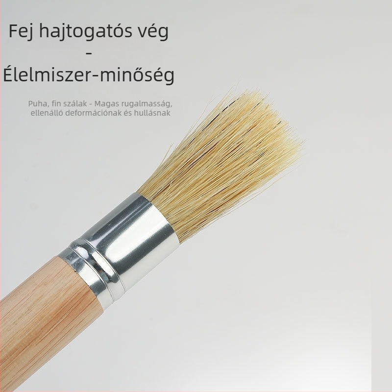 Kávépor tisztító ecset, fa nyéllel, sörtés, modern letisztult stílus