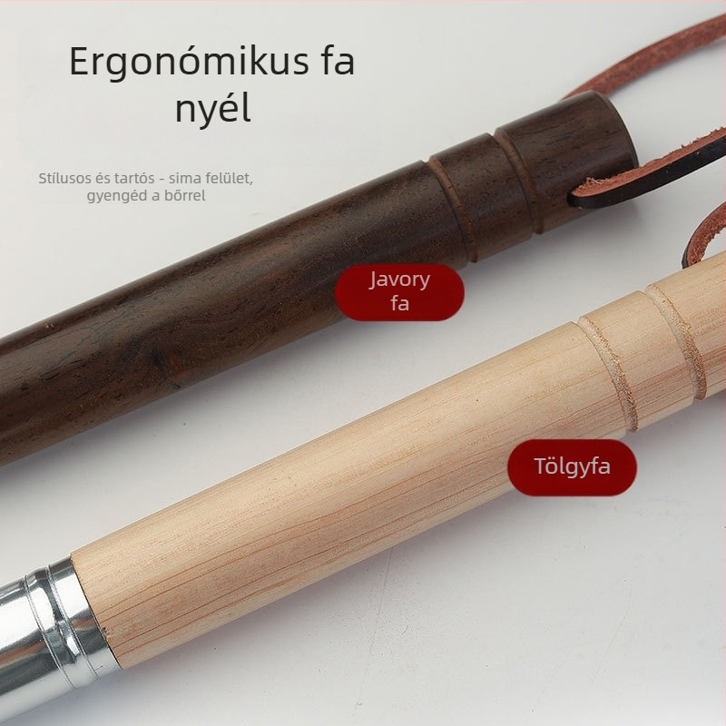 Kávépor tisztító ecset, fa nyéllel, sörtés, modern letisztult stílus