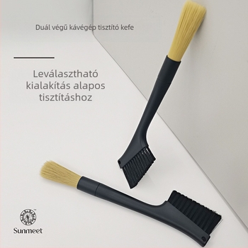 Kávédaráló tisztítóecset, kettős fejű, PET szál, modern egyszerű dizájn, családok, kávézók és intézmények számára