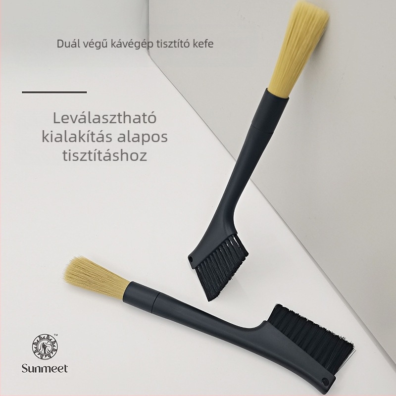 Kávédaráló tisztítóecset, kettős fejű, PET szál, modern egyszerű dizájn, családok, kávézók és intézmények számára