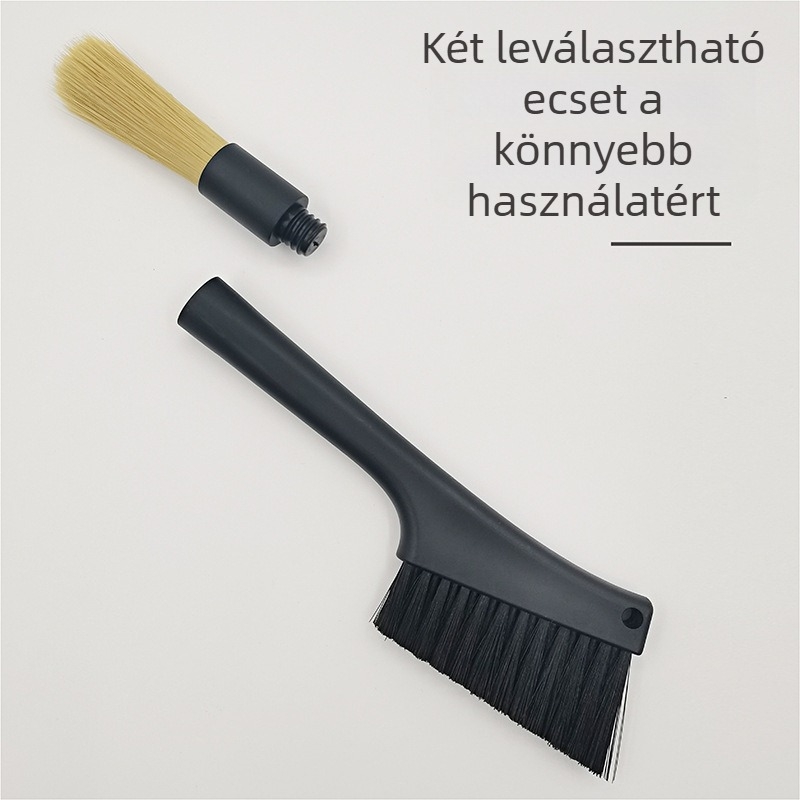 Kávédaráló tisztítóecset, kettős fejű, PET szál, modern egyszerű dizájn, családok, kávézók és intézmények számára