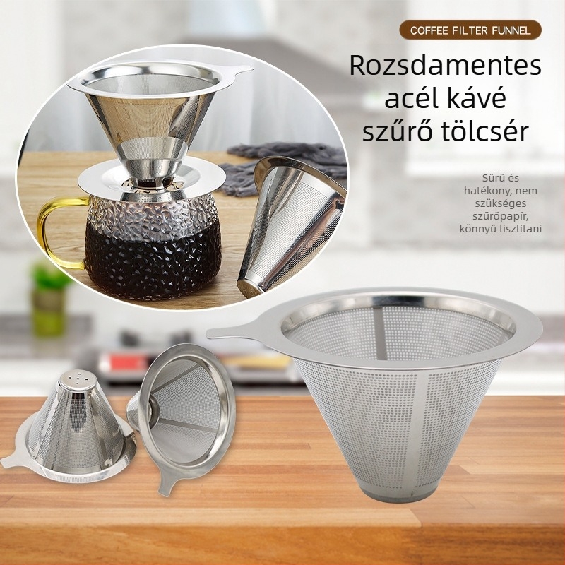 Rozsdamentes acél kávéfőző tölcsér – retro stílus, márka Chef Ji Qixiu, kiegészítő típusa: tölcsér, kézi használat