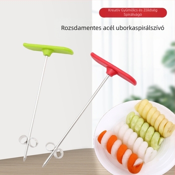 Chef Ji Qixiu Rozsdamentes acél + PP Multifunkcionális zöldségvágó spirális görgővel és uborka szeletelővel
