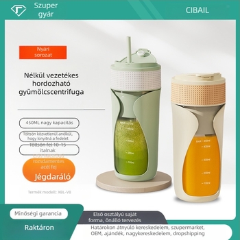 Hordozható, vezeték nélküli gyümölcsleves pohár, magas fordulatszámú 12001–15000 rpm, kapacitás 401–600 ml, 50W, beépített akkumulátor, PC élelmiszeripari műanyag