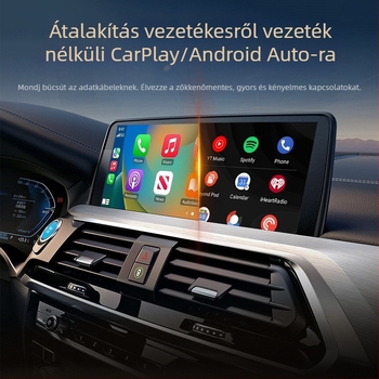 Vezeték nélküli CarPlay adapter Android Auto vezeték nélküli támogatással a gépjármű navigációjához (Súly: 70 g; Anyag: Műanyag; Modell: AB019; Márka: Thunder code; Kompatibilis a 98%-os autómodellekkel)
