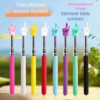 Teleszkópos ujjmutató, rozsdamentes acélból, állítható hosszúság, oktatáshoz