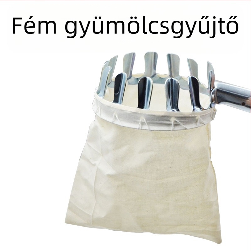 Fém gyümölcsszedő, hordozható magas fákhoz; Márka: Zai Laugh; Anyag: Vas; Alkalmazási terület: Gyümölcsök; Tömeg: 225 g