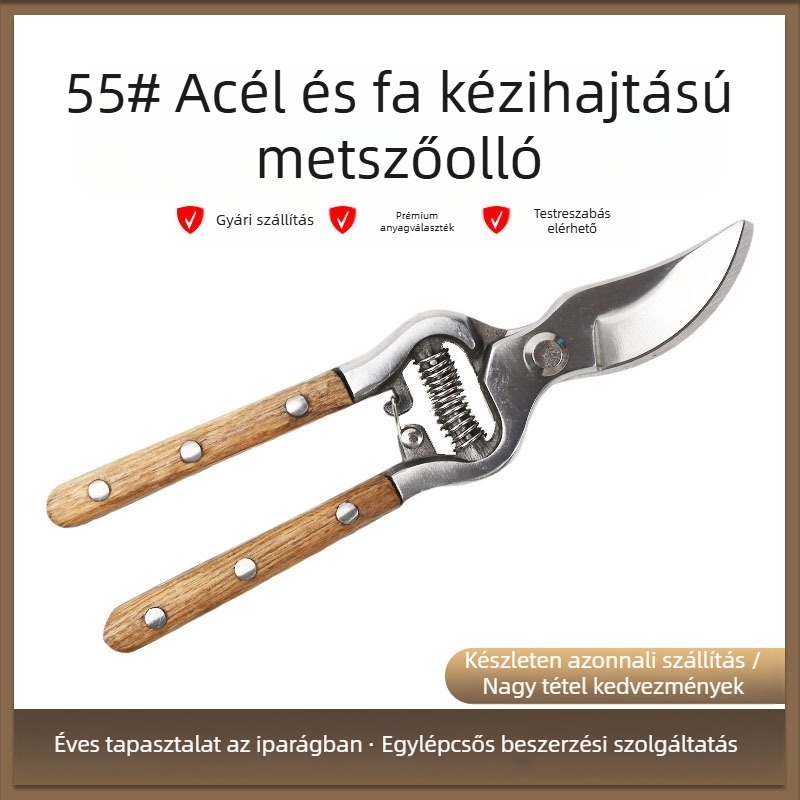 Fili Többcélú kerti metszőolló – ergonómikus kialakítás a munkaerő kímélésére, csúszásmentes nyél, rozsdamentes acél pengék, nehéz ágak vágására, otthoni kerthez