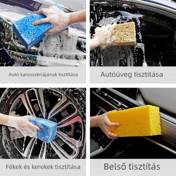 Meiluo Jie Sűrített habos autómosó szivacs – Nagy méhsejt szerkezetű tengeri algás szivacstömb autó tisztításához