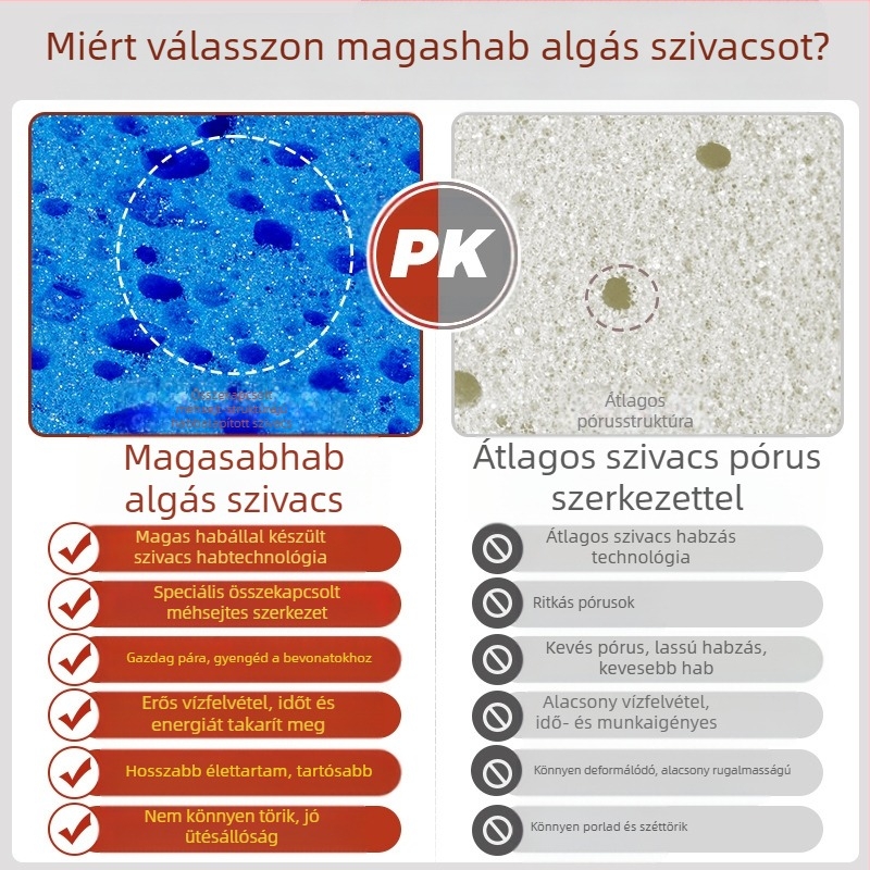 Meiluo Jie Sűrített habos autómosó szivacs – Nagy méhsejt szerkezetű tengeri algás szivacstömb autó tisztításához