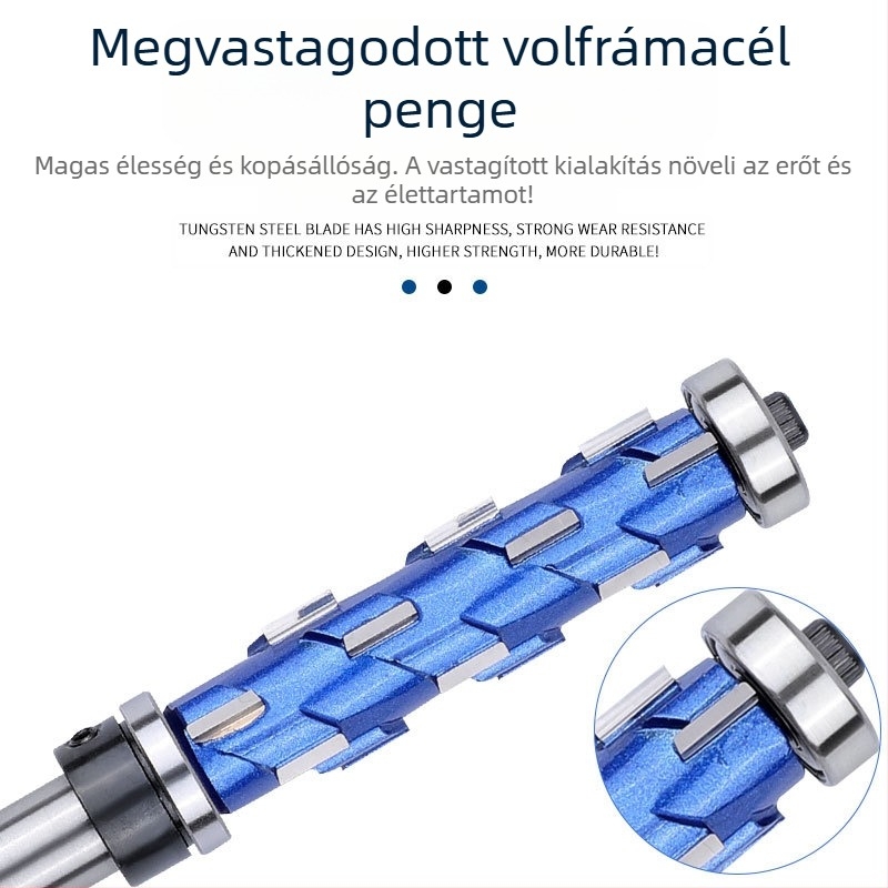 Faipari oldalsó maró kettős csapágyas, spirális vágás, csapágyprofilozás, kör alakú fogantyú