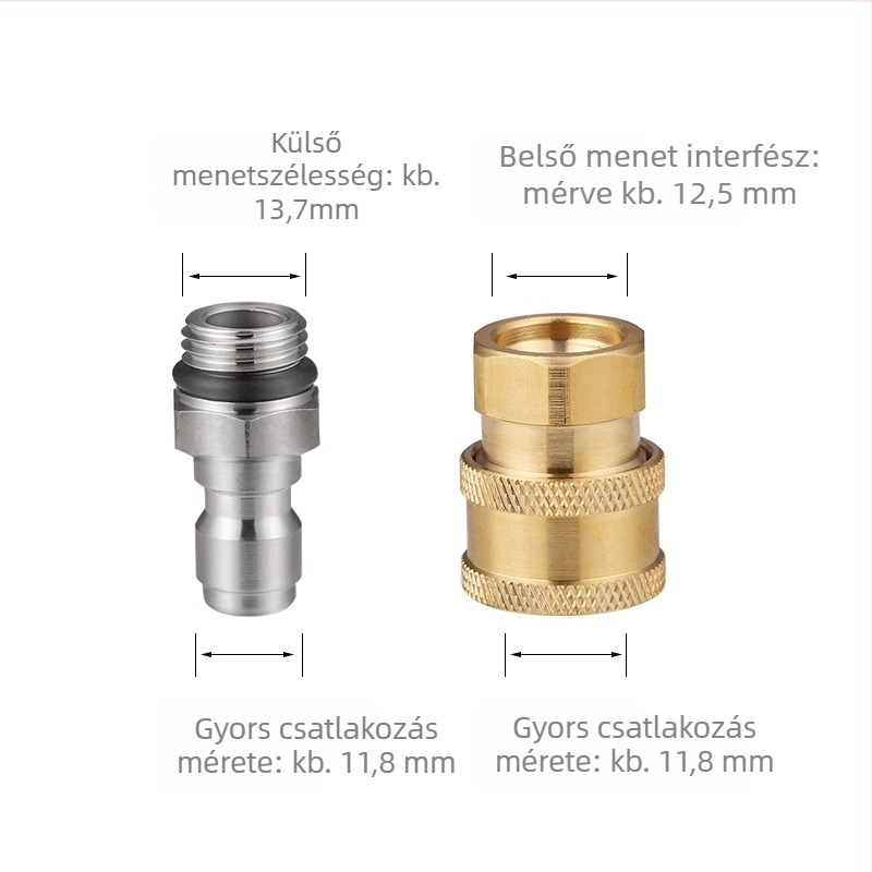 Autómosó pisztoly fejéhez gyors csatlakozó, laza csuklós csatlakozás, M14x1.5 menet, tiszta réz, Baojing