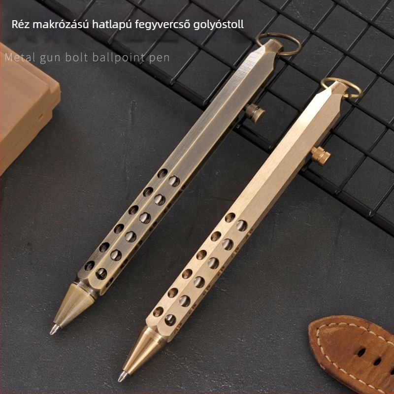 Sárgaréz hatszögletű golyóstoll logónyomtatással