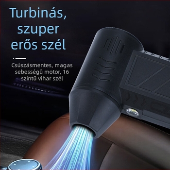 Kefe nélküli mini kézi ventilátor, akkumulátor 4000 mAh, 4 sebességfokozat, zaj 51–60 dB, tömeg 326 g