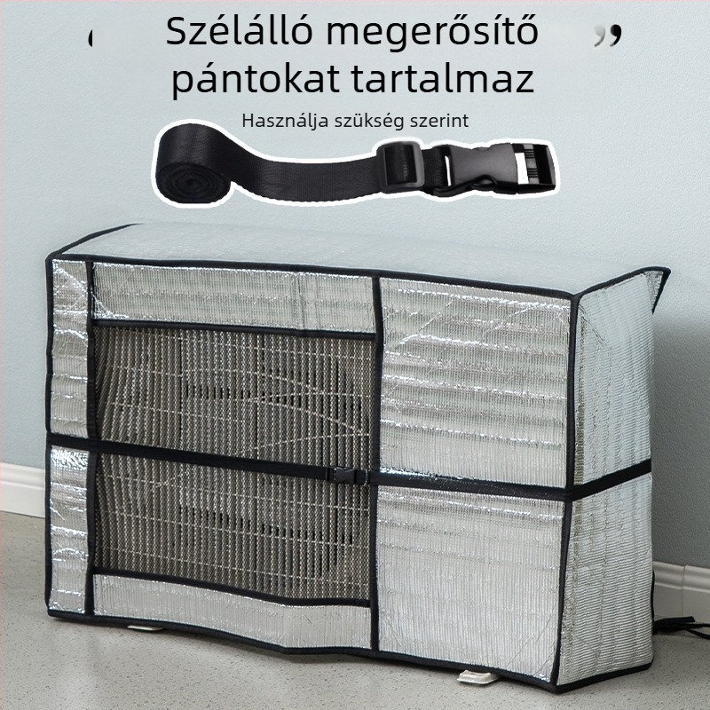 Nyári kültéri klímaberendezés porvédő – kompatibilis 2 HP Gree/Haierhez és 1.5 HP Midea-hoz, alumíniumfóliával ellátott eső- és UV-védő fedél