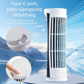 QY USB lapát nélküli ventilátor, 5V, mini torony, asztali lámpával