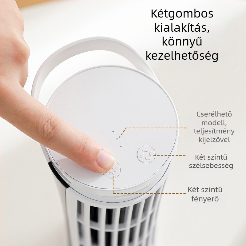 QY USB lapát nélküli ventilátor, 5V, mini torony, asztali lámpával