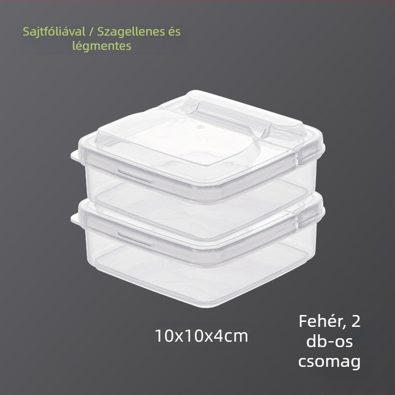 Vaj- és sajt tároló doboz – áttetsző fedél, tömített zárás, PP műanyag, 1 L kapacitás, modell HL33182, Zhejiang eredet