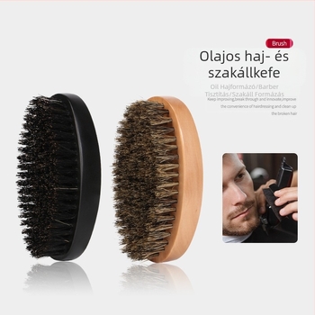 Szakállkefe lotusz fogantyúval, ovális kialakítású, sörtés és nylon szálak, a szakáll formázásához, 79 g