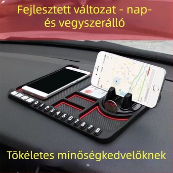 Többfunkciós szilikon autócsúszásmentes műszerfalpad telefontartóval és tárolórekesszel