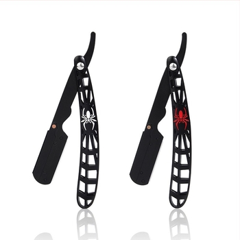 Fém kézi borotva rozsdamentes acél pengével; szakáll formázáshoz és szemöldök nyíráshoz; markolat: cinkötvözet; 120 db a dobozban