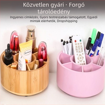 Forgó faasztali szervező, több rekesz, kerek formájú