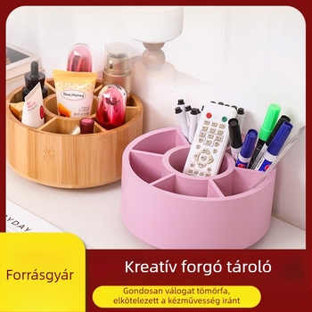 Forgó faasztali szervező, több rekesz, kerek formájú